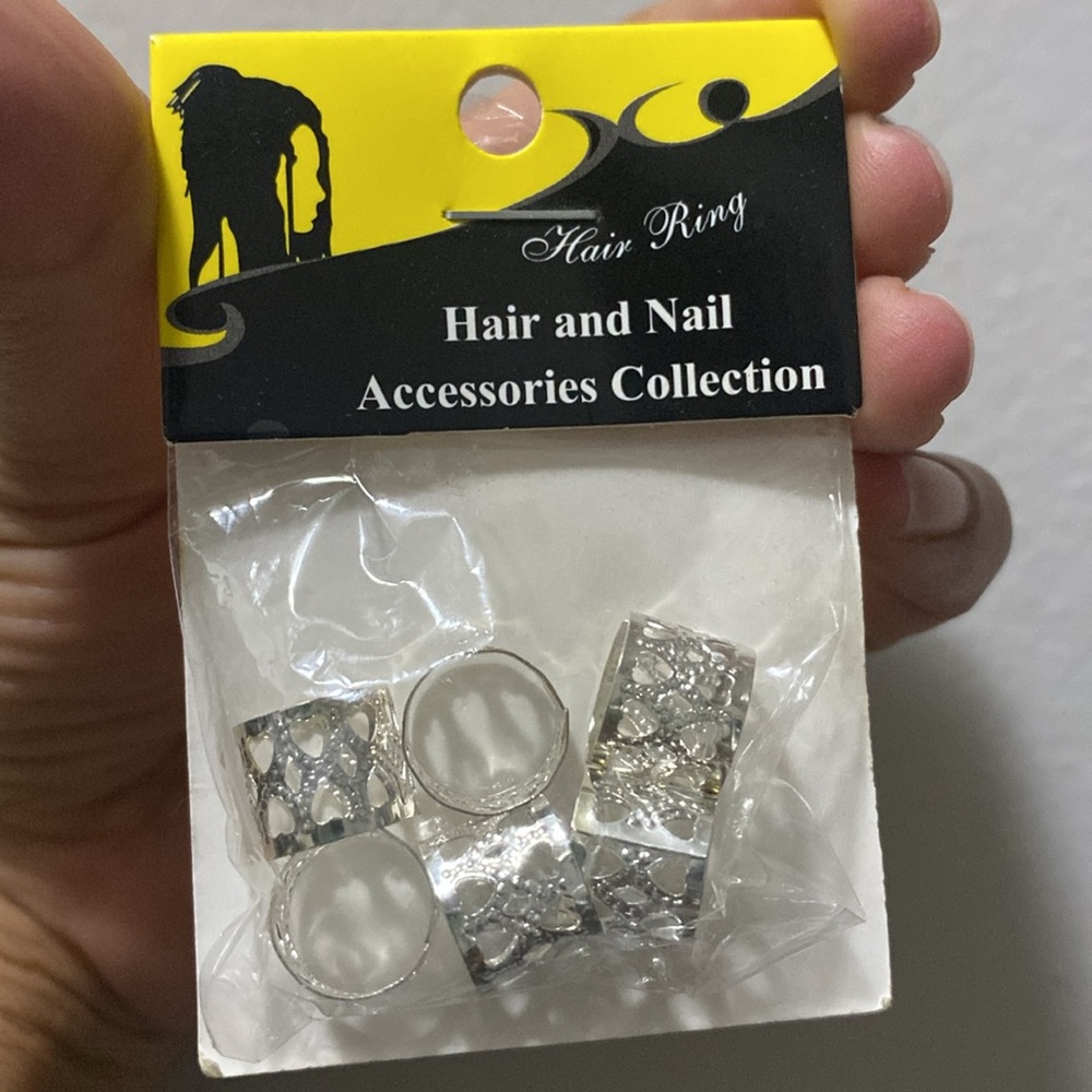 Hair Braid Rings Clips, Hair Braiding Metal Cuffs Silver unisex